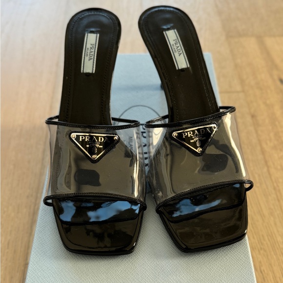Prada Clear Heels / Size 40 / Clear & Black - Picture 1 of 3